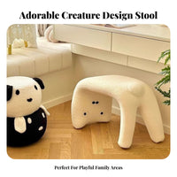 Abstract Puppy Bench Stylish Low Stool Multi-Functional Footrest for Young Adults, Home Dwellers, Entryway, Living Room, Dressing Table
