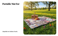 Water-Resistant Thickened Bohemian Outdoor Mat, Ethnic Pattern Blanket, Portable for Camping, Tent, Beach, Garden