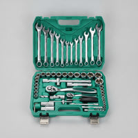 Socket Wrench Set with Case 72-Tooth Ratchet and Socket Set Portable Tools for Hobbyists, Vehicle Owners, Garage, Roadside Emergency
