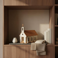 Handmade Gift 1/72 Scale Church Model Highly Detailed Scene Model Building Laser Cut Wood Construction Set Removable Roof for Hobbyists