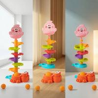 Whale Ball Drop Toy Textured Ball Drop Toy with Launcher Easy-to-Grip Hand-Eye Coordination for Toddlers, Playroom, Home