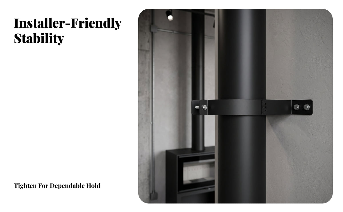 Chimney Pipe Support Bracket | Matte, Heat Resistant, Flue Pipe Support Bracket, for Workshops