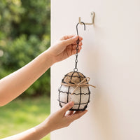 4 Pieces Drum-Shaped Hanging Nesting Ball with Hook Outdoor Nesting Ball with Hook Natural Rustic for Wild Birds, Garden, Yard, Balcony, Patio