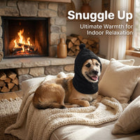 Hood Warm Hat for Dogs, Winter Hat Full Head Coverage, Warm Scarf Ears Hoodie, Dog Cold Weather Gear, Outdoor Winter Accessory