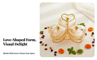 Dustproof Heart Shaped Snack Box Set Compartmentalized Design Multi Compartment Serving Platter Nordic Design for Hosts, Coffee Table, Party