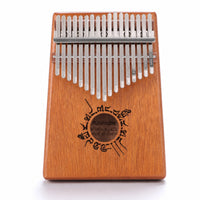 Wooden 17-Key Kalimba Easy to Play Kalimba with Tuning Hammer Comfortable 17-Key Thumb Piano Ergonomic for Hobbyists, Music Practice, Travel