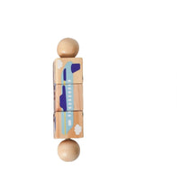 Early Learning Rotating Creature Block Game Hand-Eye Coordination Wooden Rotating Rattle Educational Creature Rotate Blocks Easy to Hold for Babies, Toddlers, Nursery, Preschool