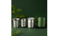 Portable Tea Set Zippered Storage Bag Stainless Steel Tea Set Strainer Screen Tableware for Outdoor