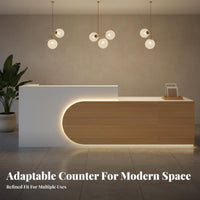 Salon Reception Counter Easy to Clean Minimalist Cashier Stand Sturdy Build Office Welcome Desk for Retail Employees, Business Owners, Medical Office