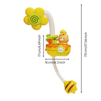 Button-Operated Electric Bath Toy with Hose Flexible Water Sprayer for Toddlers, Babies, Kids