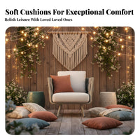 Woven Rope Armchair Weather-Resistant Woven Rope Seating Set Includes Seat Pads Outdoor Furniture for Residents, Adults, Courtyard, Balcony, Deck