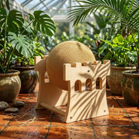 Wooden Cat Scratching Toy with Ball Corrugated Scratching Ball Natural Easy to Install for Indoor