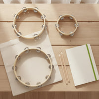 3 Pieces Tambourine Loop with Jingling Discs Polished Tambourine Loop Handheld Percussion for Kids, Young Children, Classroom, Kindergarten