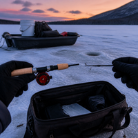 Ice Fishing Rod Set with Solid Carbon Fiber Short Section Rod