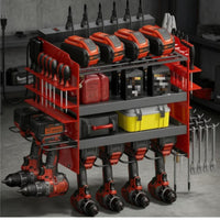 Powder-Coated Power Strip Tool Rack Perforated Panels Wall-Mounted Tool Rack Metal Frame Heavy Duty