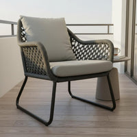 Wicker Sofa Set Woven Design Rattan Lounge Set Metal Frame Comfortable Thick Cushions for Balcony, Terrace