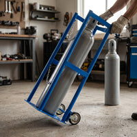 Portable Gas Cylinder Cart with Wheels and Handle for Single or Double Bottles