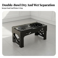 Detachable Design Adjustable Height Dog Feeder Easy to Clean Elevated Slow Feeder Dog Bowl Non-Slip for Growing Young Dogs, Large Dogs