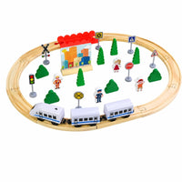 Play Accessories Electric Wooden Train Set Wooden Railway Playset Child Plaything