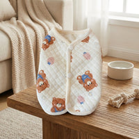 Dog Vest and Cat Vest Pet Outfit Dog Sweater, Quilted Warm Unisex Casual Style Small Dog Clothes with Buttons for Puppy and Kitten