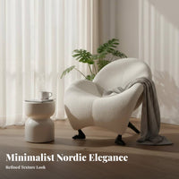Nordic Design ram's Horn Chair Light Luxury aesthetic Indoor Furniture Sculptural Form Ergonomic Backrest for Interior Designers, Apartment Dwellers, Living Room, Showroom, Lounge Area, perusing alcove