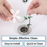 Drain Cleaning Tool for Sink and Kitchen | Hair Remover for Homeowners | | 15.7" Chain Length | 4 Strips