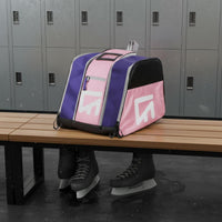 Ice Skate Backpack Double Shoulder Straps Inline Skate Carrier Ventilated Mesh for Training, Travel