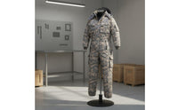Water Repellent Men's Insulated Work Jumpsuit Thickened Padded Winter Work Suit Windproof Cold Proof Single-Piece Suit Double Zipper for Workers, Warehouse
