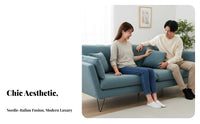 Upholstered 2-Seater Sofa Nordic design Two-Seater Loveseat Sturdy Metal Legs Living Room Furniture for partners, Students, Studio, Lounge Area, Bedroom