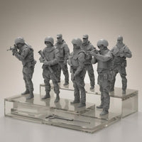 7 Pieces Unpainted Resin Soldiers One-Piece Three-dimensionalPrinted Infantryman Models Detailed Troop Miniatures for Painting, Display