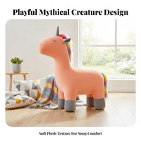 Soft and Comfortable Plush mythical creature Ottoman Great Gift concept children's Furniture Multi-Functional creatureShaped Seat Multifunctional for Toddlers, Parents, Adults, Playroom, Nursery, Living Room, Entryway
