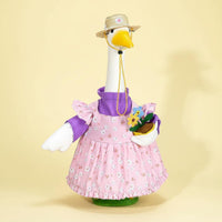 Cute Porch Goose Outfit Ruffled Hem Animal Clothes Bright Colors