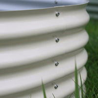 Outdoor Plants in a Raised Planter for Your Flower Box, Oval Steel Planter and Garden Box for Raised Beds, Green American Style Flower Bed