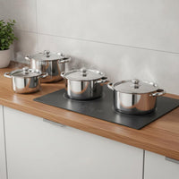 10 Pieces Multi-Diameter Cooking Pot Set Induction Compatible Soup Pot Set with Lids Thickened Body for Kitchen