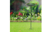 Bird Bath Feeder Bowl Iron Art Vintage Bird Bath Stand Rustic Design for Backyard