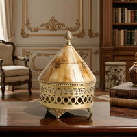 Brass Storage Jar Gilded Jar Hand-Applied Container with Lid for Dresser