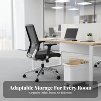 With casters beneath-desk organizer adaptable Wheeled Storage container Space-Saving Rolling Organizer Stackable for Office Workers, Students, residents, Dorm Room, Bedroom, Closet