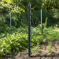 10 Pieces Y-Shaped Fence Posts, Dark Green Thickened Pasture Fence Posts Made of Steel, Galvanized Metal Posts for Chicken Coop and Vegetable Garden