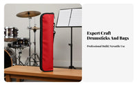 5A 7 Drumsticks Bag Comfortable Grip Wooden Drum Sticks Storage Holder Pouch for Beginners, Kids