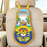 Toy with Mirror Interactive Steering Wheel Toy Soft for Infants, Young Children, Travel, Pram