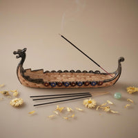 Dragon Boat Incense Holder Handmade Dragon Ship Decorative Home Decor for Indoor