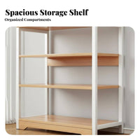 Four-Tier Exposed-Shelf Shelving Single-Tier Space-Saving Design Four-Tier Utilitarian Shelving Single-Tier Versatile Storage Single-Tier