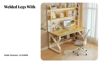 Study Desk Bookshelf Multi-Functional Storage Desk and Bookshelf Combo Multifunctional Home Design Office Workstation for Students, Bedroom, Dorm Room