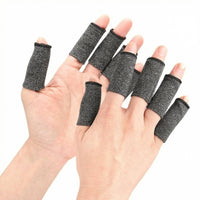 Compressive Fit Compression Finger Sleeve Cotton Blend Slip-on Finger Support Tube Heather Gray Supportive for Sports, Hand Activities