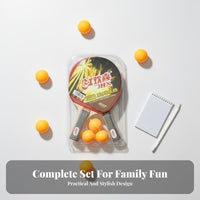 2 Pieces Table Pong Paddle Set Comfortable Grip 2 Player Table Pong Kit Table Racket Sport Racket Kit Sports Equipment for Home