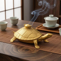 Brass Smoke Dispenser Removable Lid Turtle Smoke Dispenser Compact Size Turtle Censer Holder