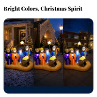 LED Lighting Inflatable Nativity Scene Included Blower Christmas Inflatable Nativity Glowing Star