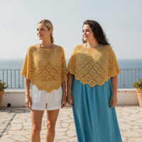 Sequined Knit Poncho Shawl with Brooch for Women, Sun Protection Air Conditioning Cover Up, Thin Summer Style