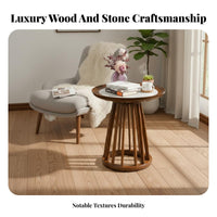 Round Pedestal Table Movable Home Furnishing Luxurious Design adaptable Use for Homeowners, Living Room, Next to Sofa, Entryway