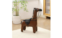 Padded Horse-Shaped Stool Upholstered Horse Stool Leather-Like Household Furniture Black for Indoor